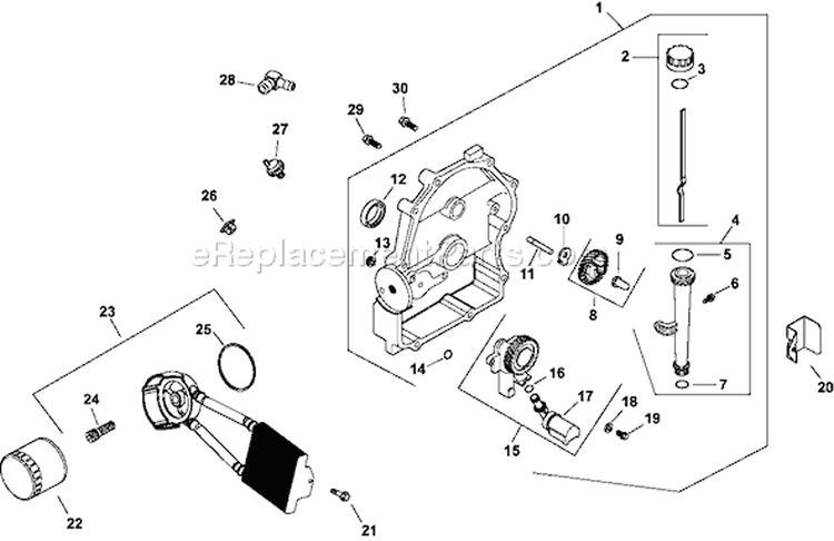 Page L Diagram and Parts List for CH23-76590  Kohler Engine