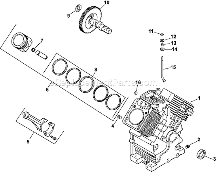 Page D Diagram and Parts List for CH23-76606  Kohler Engine