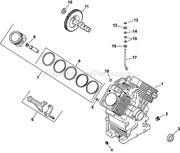 Page C Diagram and Parts List for CH23-76609  Kohler Engine