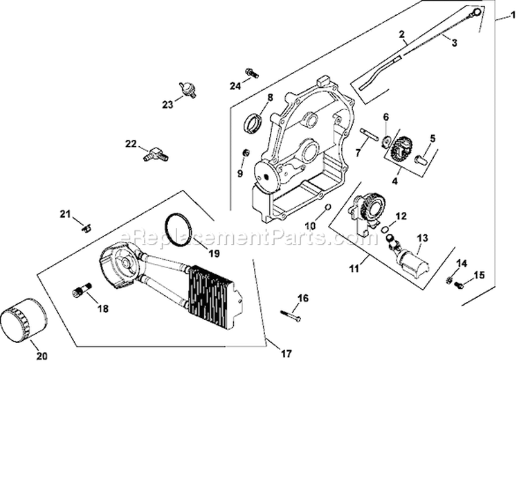 Page L Diagram and Parts List for CH23-76614  Kohler Engine