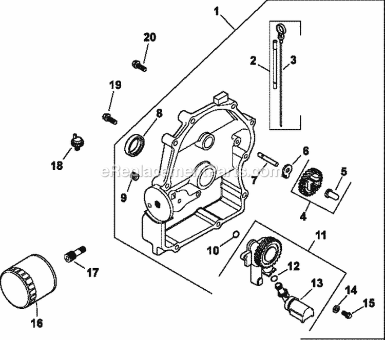 Page L Diagram and Parts List for CH20-64728  Kohler Engine
