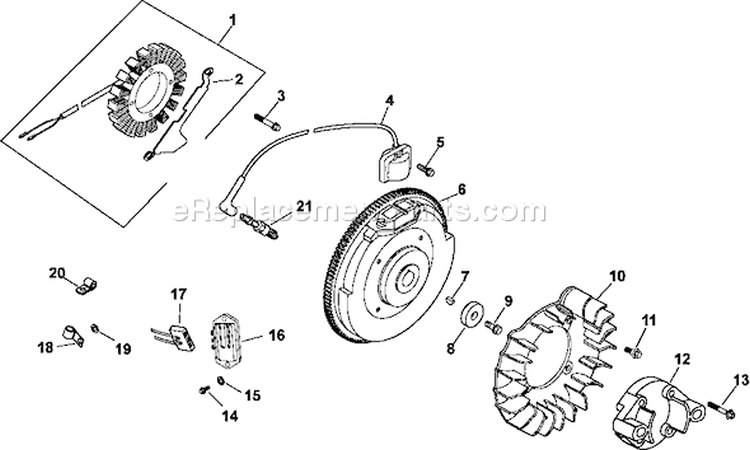 Page K Diagram and Parts List for CH23-76623  Kohler Engine