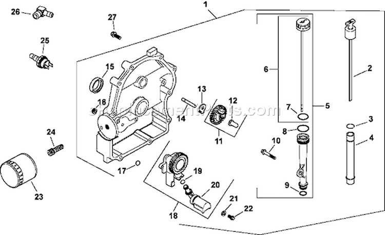 Page J Diagram and Parts List for CH23-76628  Kohler Engine