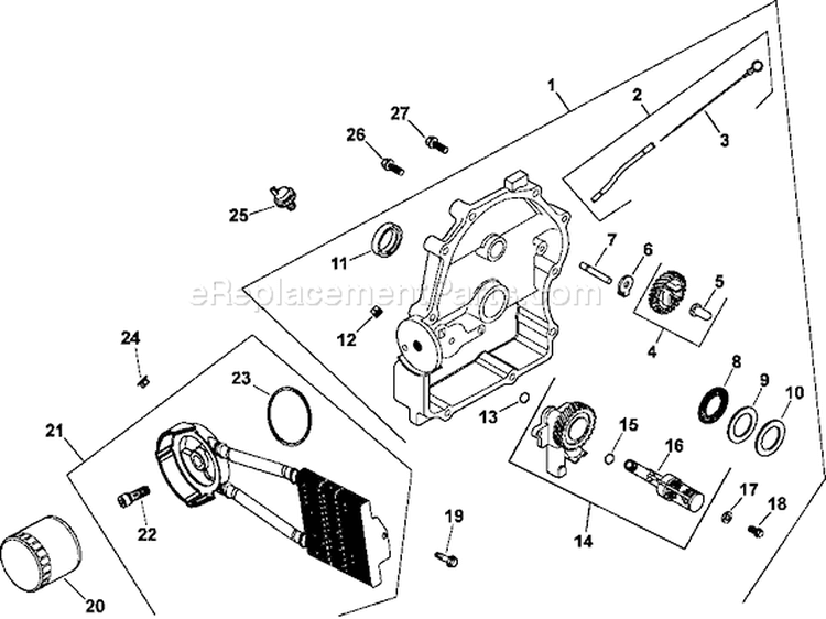 Page K Diagram and Parts List for CH23-76639  Kohler Engine