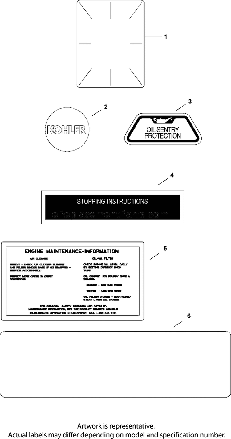 Page E Diagram and Parts List for CH23-76640  Kohler Engine