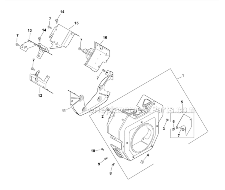 Blower Housing Group 6-24-243 Diagram and Parts List for CH23S-76528  Kohler Engine