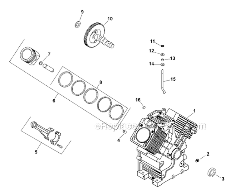 Crankcase Group 2-24-119 Diagram and Parts List for CH23S-76528  Kohler Engine