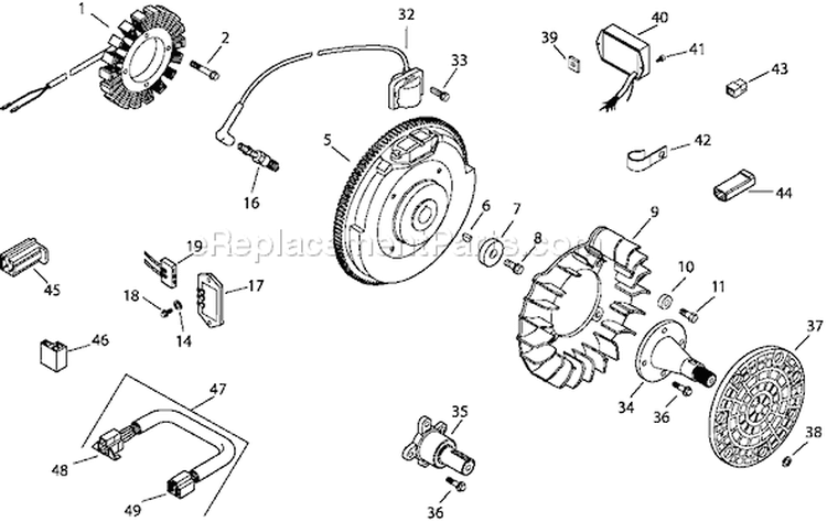 Page J Diagram and Parts List for CH22-66528  Kohler Engine