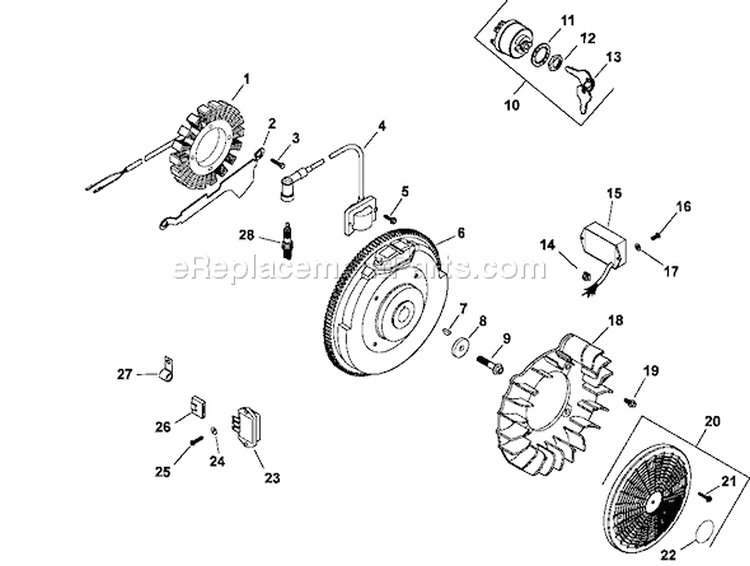 Page K Diagram and Parts List for CH25-68518  Kohler Engine