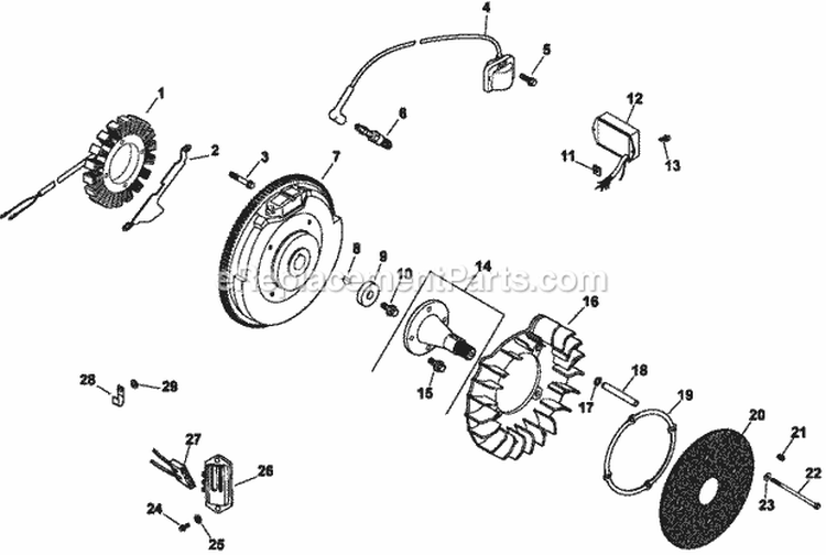 Page J Diagram and Parts List for CH22-66538  Kohler Engine