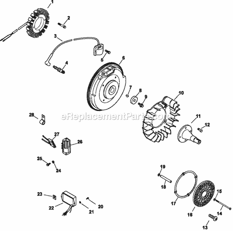 Page J Diagram and Parts List for CH25-68584  Kohler Engine