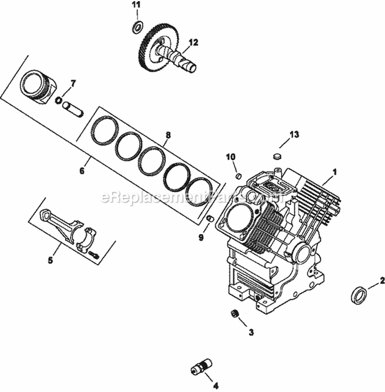 Page C Diagram and Parts List for CH25-68604  Kohler Engine