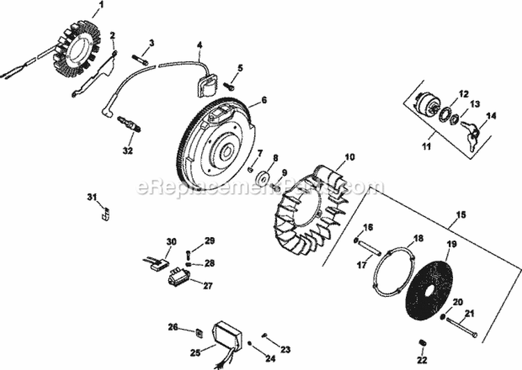 Page L Diagram and Parts List for CH25-68615  Kohler Engine
