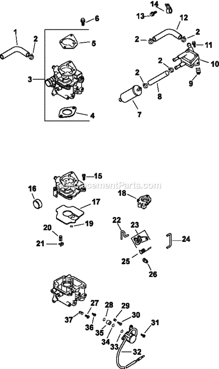 Page H Diagram and Parts List for CH25-68611  Kohler Engine