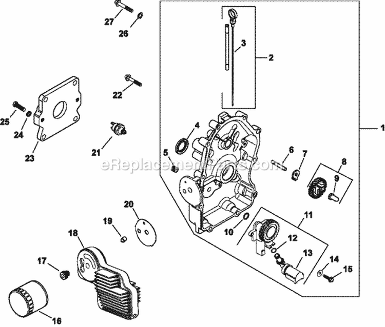Page K Diagram and Parts List for CH25-68639  Kohler Engine