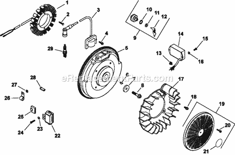 Page J Diagram and Parts List for CH25-68640  Kohler Engine