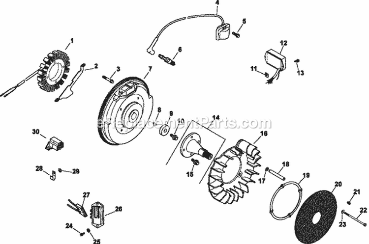 Page J Diagram and Parts List for CH25-68663  Kohler Engine