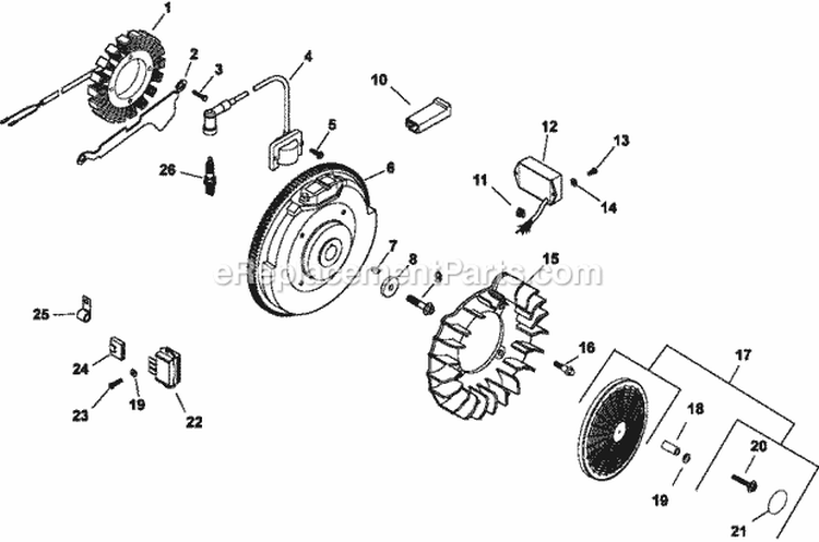 Page J Diagram and Parts List for CH25-68679  Kohler Engine
