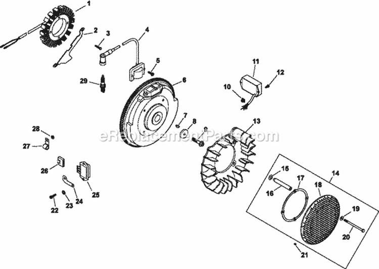 Page J Diagram and Parts List for CH25-68650  Kohler Engine