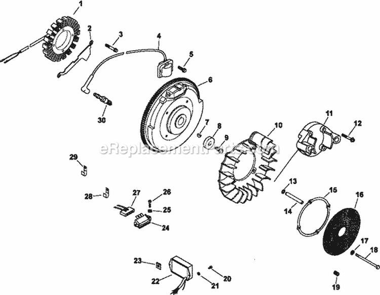 Page J Diagram and Parts List for CH25-68703  Kohler Engine