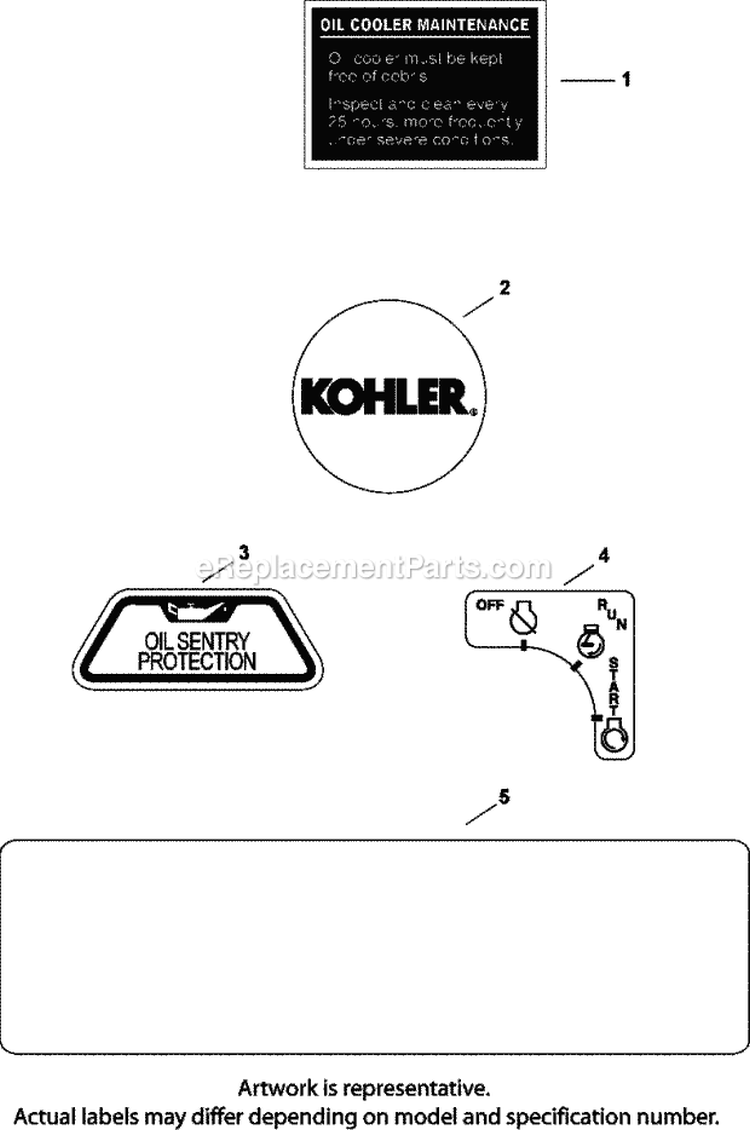 Page F Diagram and Parts List for CH25-68705  Kohler Engine