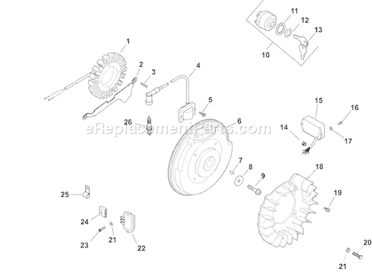 Page J Diagram and Parts List for CH25GS-68633  Kohler Engine