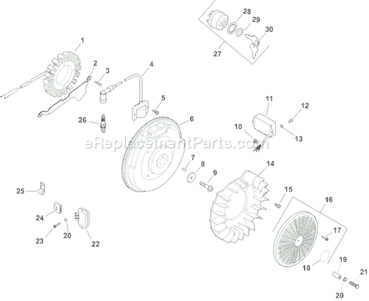 Page J Diagram and Parts List for CH25S-68600  Kohler Engine