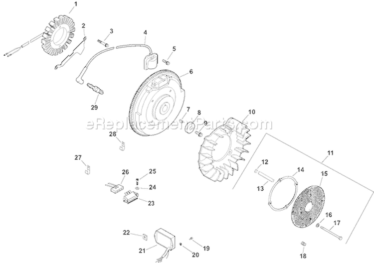 Page J Diagram and Parts List for CH25-68560  Kohler Engine