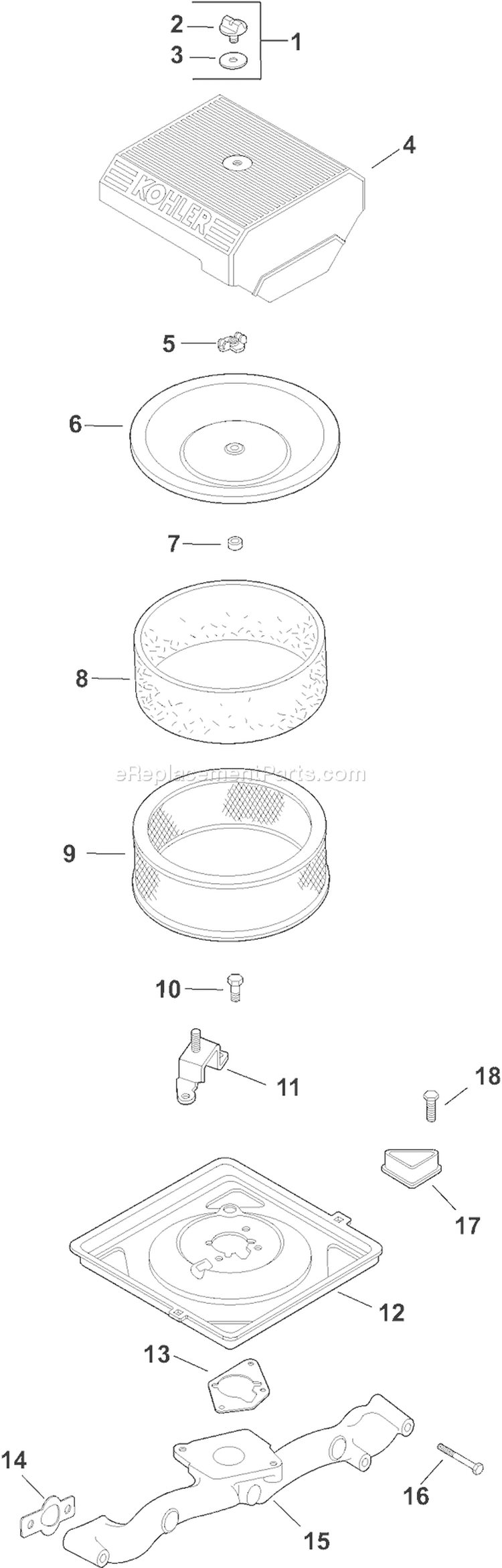 Page A Diagram and Parts List for CH25S-68620  Kohler Engine