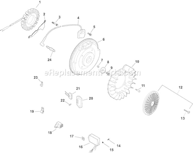 Page J Diagram and Parts List for CH25S-68649  Kohler Engine
