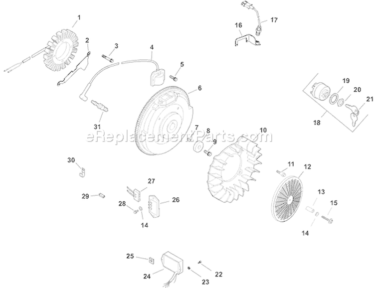 Page J Diagram and Parts List for CH25S-68652  Kohler Engine