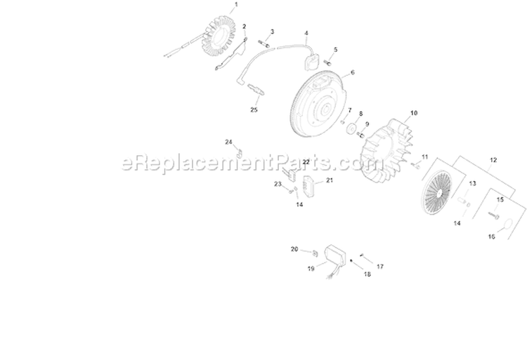 Page J Diagram and Parts List for CH25S-68655  Kohler Engine