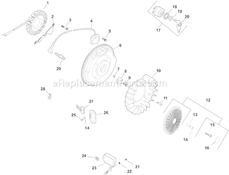 Page J Diagram and Parts List for CH25S-68628  Kohler Engine