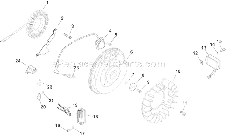 Page J Diagram and Parts List for CH25S-68681  Kohler Engine
