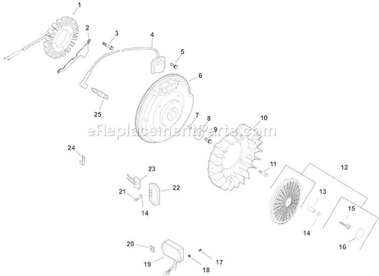 Page J Diagram and Parts List for CH25S-68682  Kohler Engine