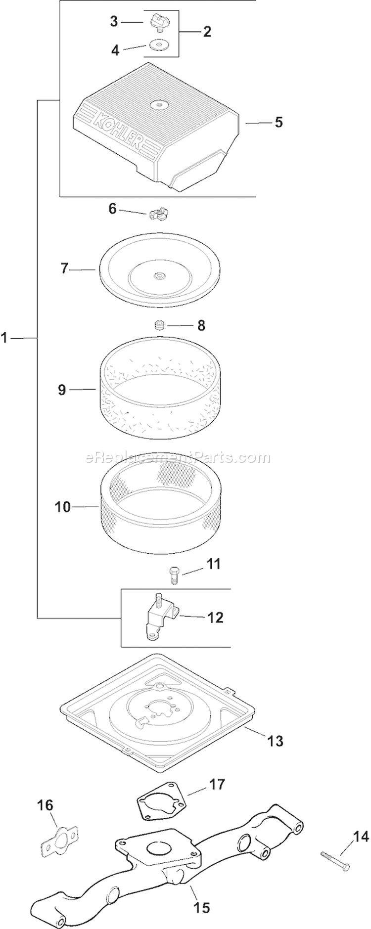 Page A Diagram and Parts List for CH25S-68588  Kohler Engine