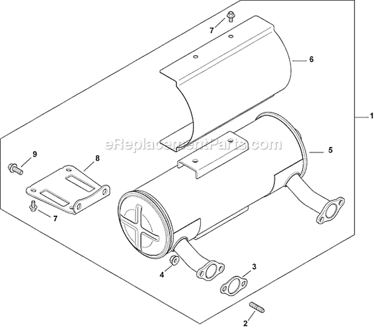 Exhaust Group Diagram and Parts List for CH25S-68538  Kohler Engine