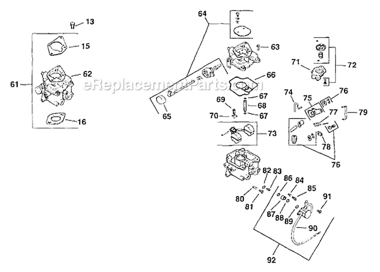 Fuel System Diagram and Parts List for CH25S-68538  Kohler Engine