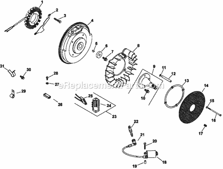 Page K Diagram and Parts List for CH26-78511  Kohler Engine