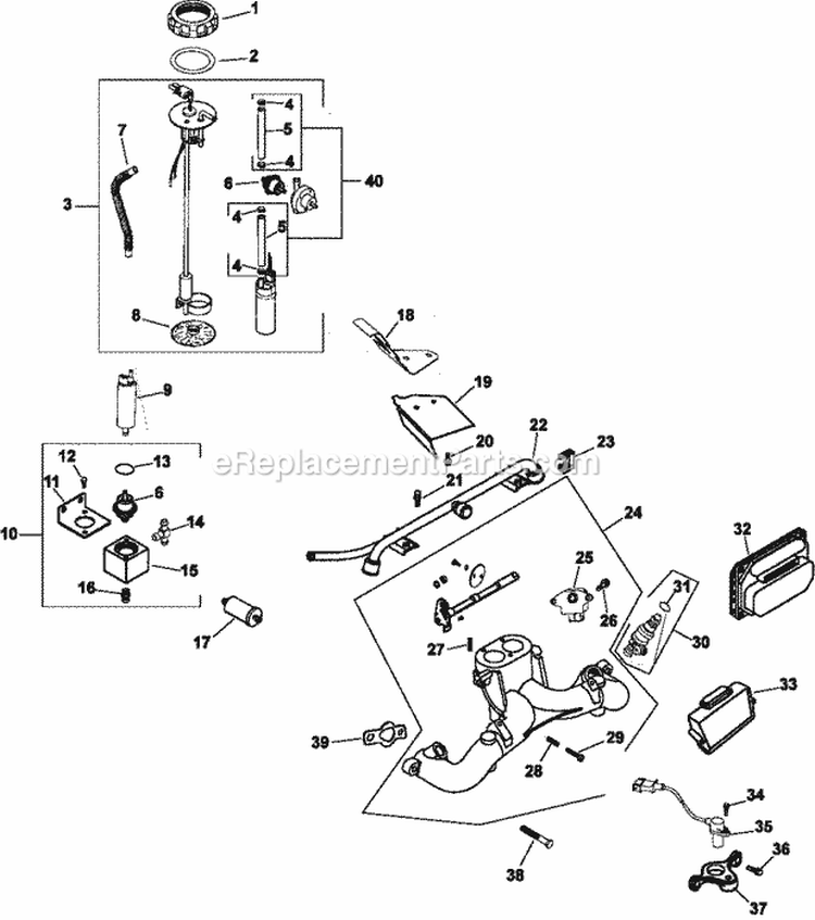 Page H Diagram and Parts List for CH26-78514  Kohler Engine