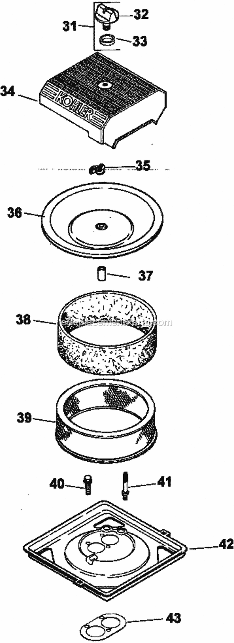 Page B Diagram and Parts List for CH26-78513  Kohler Engine