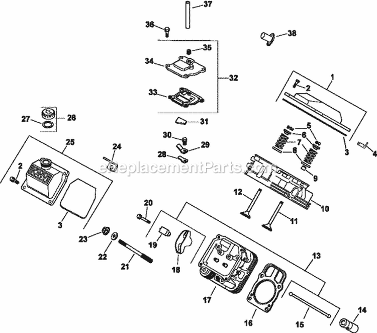 Page J Diagram and Parts List for CH26-78526  Kohler Engine