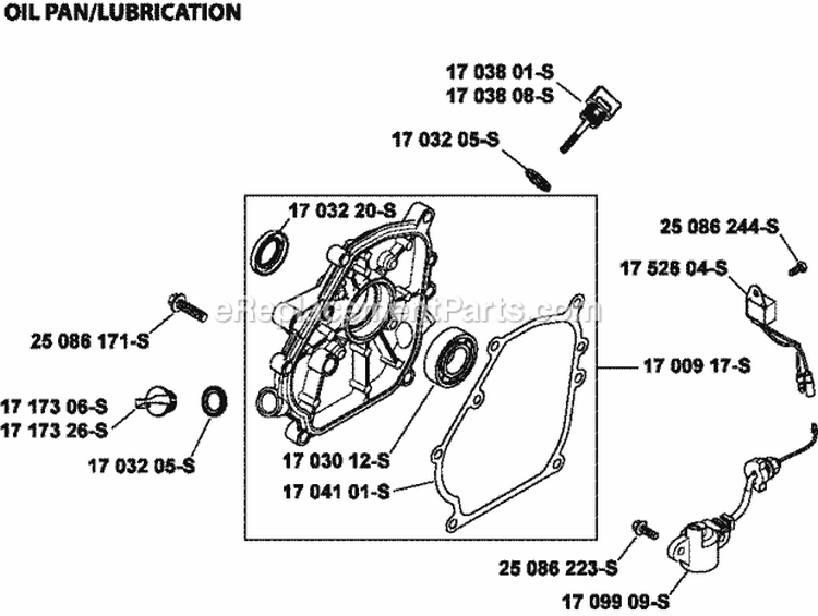 Page K Diagram and Parts List for CH270-0104  Kohler Engine