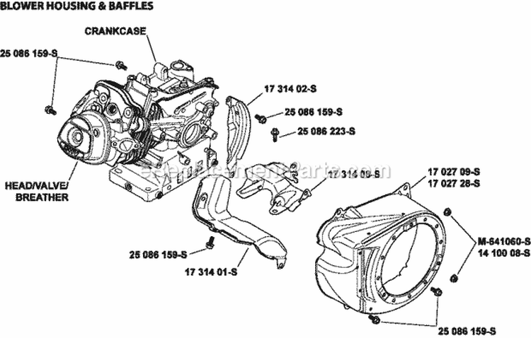 Page B Diagram and Parts List for CH270-0110  Kohler Engine