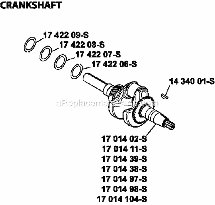 Page D Diagram and Parts List for CH270-0104  Kohler Engine