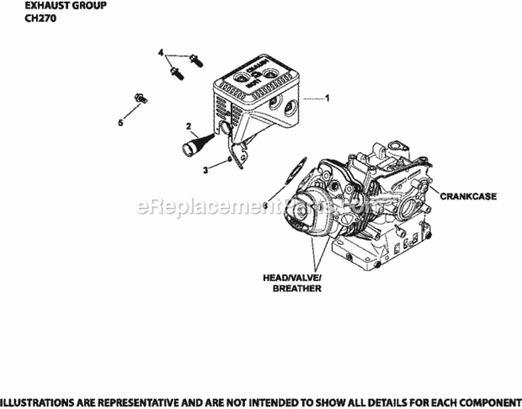 Page F Diagram and Parts List for CH270-0107  Kohler Engine