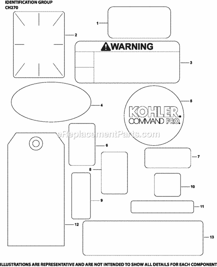 Page I Diagram and Parts List for CH270-0017  Kohler Engine
