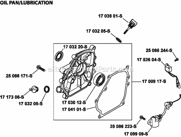Page K Diagram and Parts List for CH270-0014  Kohler Engine