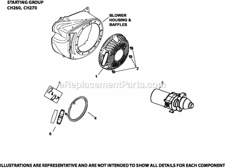 Page L Diagram and Parts List for CH270-3038  Kohler Engine