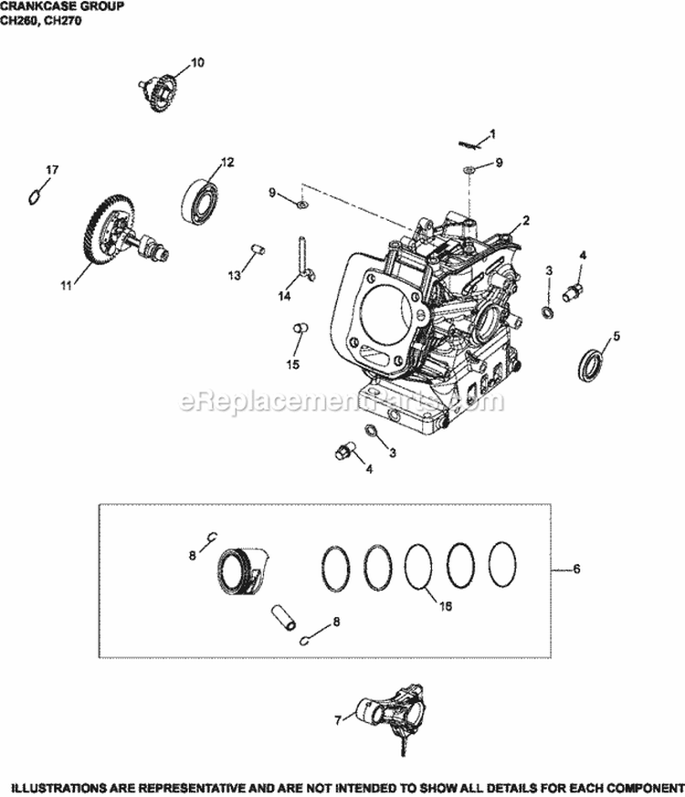 Page C Diagram and Parts List for CH270-0013  Kohler Engine